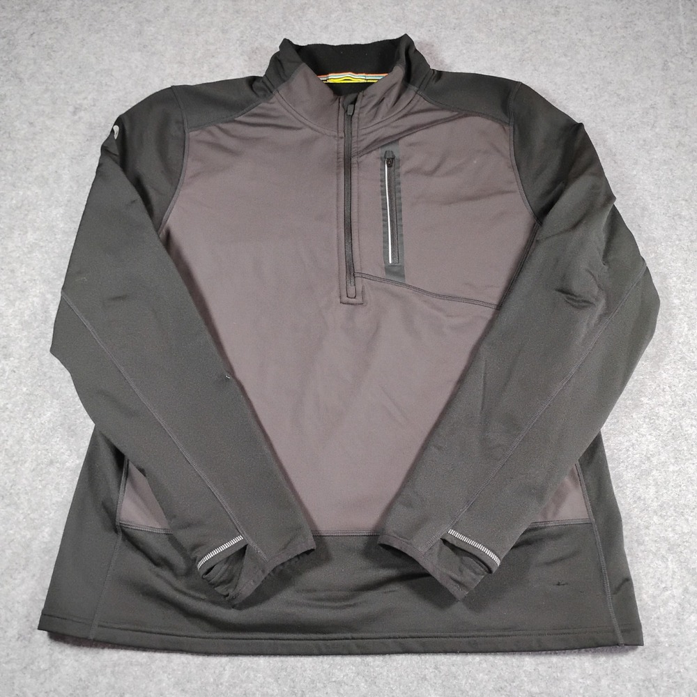 Smartwool Men's Active Fleece Wind 1/2 Pullover Black Gray Merino Wool Blend‎ L